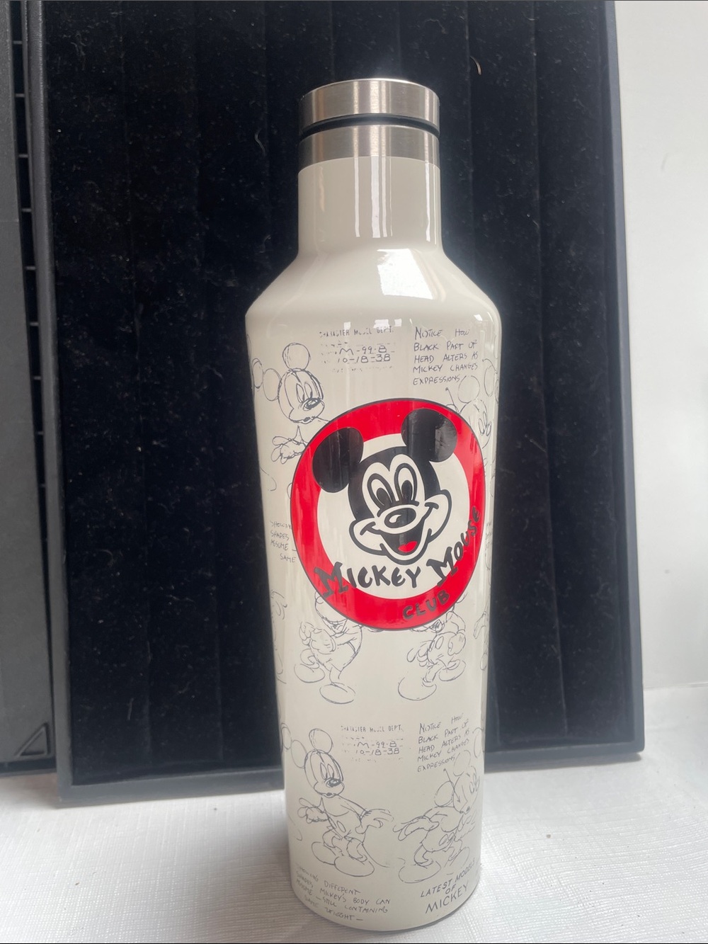 Mickey Mouse White Stainless Steel Travel Bottle